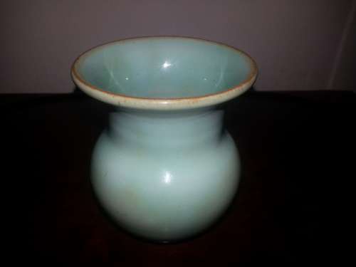 Linn Ware small bulbous vase in pale celadon glaze circa 1940's