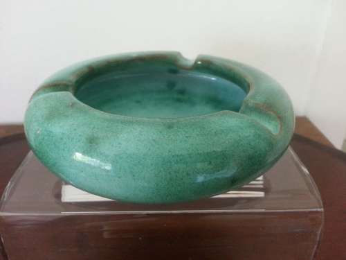 Linn Ware ashtray in sea-green glaze circa 1940