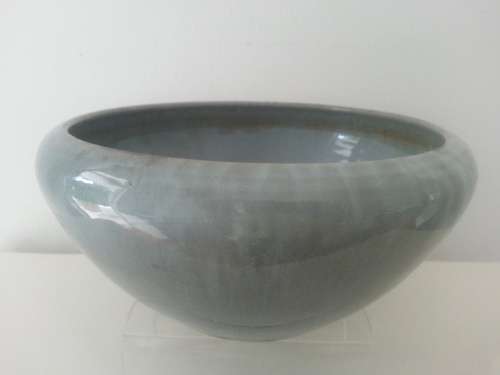 Rare Large Linn Ware ceramic bowl in grey mauve glaze 1940's -1950's