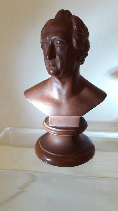 Meissen red stoneware portrait bust of Goethe modelled by Christian Rauch 19th Century