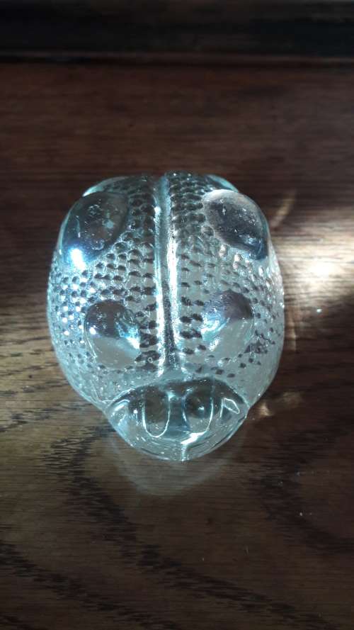 Charming American Blenko Studio glass ladybird paperweight
