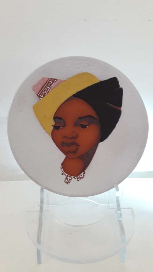 Kalahari Studio ceramic small wall plate -1950's