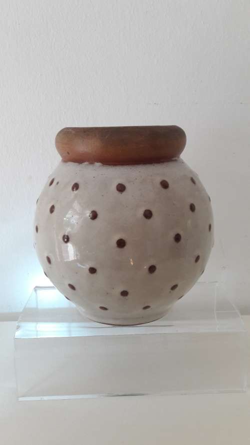 Collectible Hamburger South African studio pottery vase circa mid 1960's