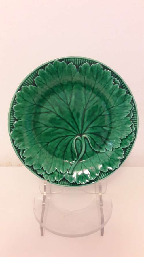 Collectible Wedgwood majolica Cabbage leaf wall plate circa 1920's