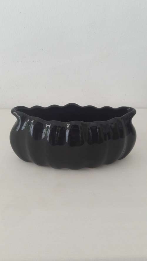 Lucia posy vase circa 1950's in glossy black glaze