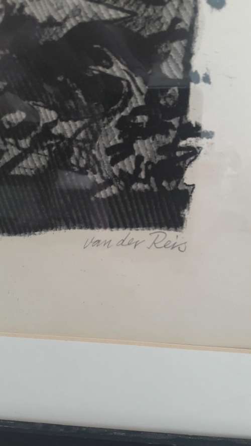 Gunther Van Der  Reis famous  German born South African artist signed lithograph