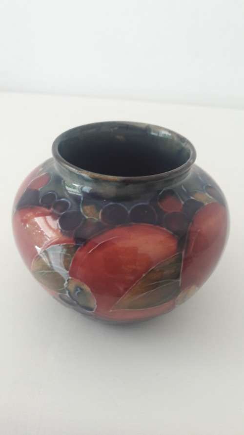 Rare Moorcroft miniature ceramic vase in the Pomegranate pattern circa 1924