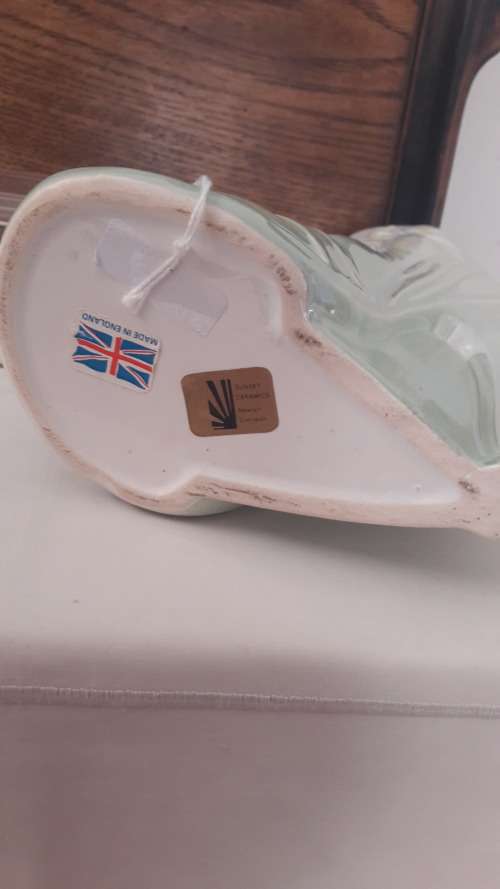 Rare and collectible British Modernist ceramic vase by Sunset Ceramics Cornwall UK 1970's