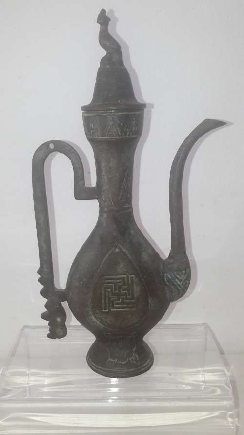Antique Tibetan Buddhist oil pot kettle shape 19th Century