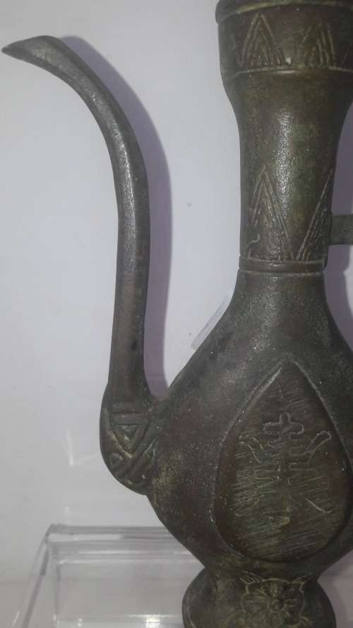 Antique Tibetan Buddhist oil pot kettle shape 19th Century