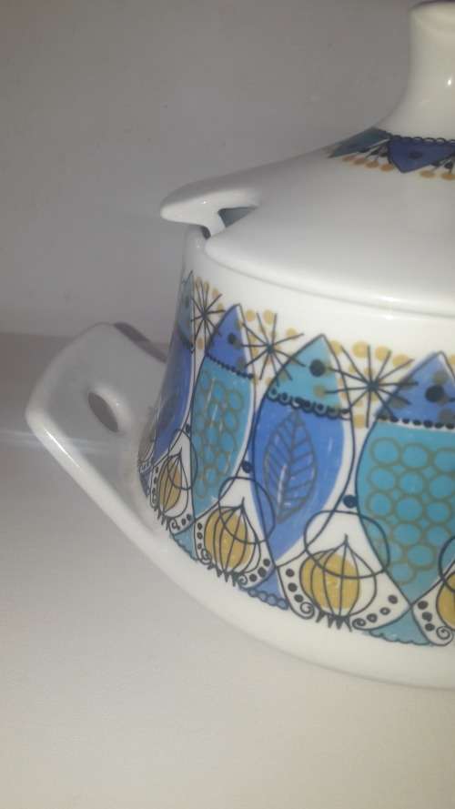 Collectible Scandinavian Figgjo Flint tureen in Clupea pattern 1960s