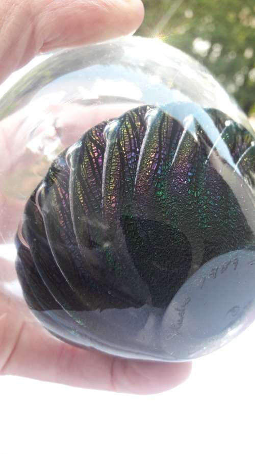 Studio Glass bud vase by acclaimed American glassmaker Jeff Ulrich signed