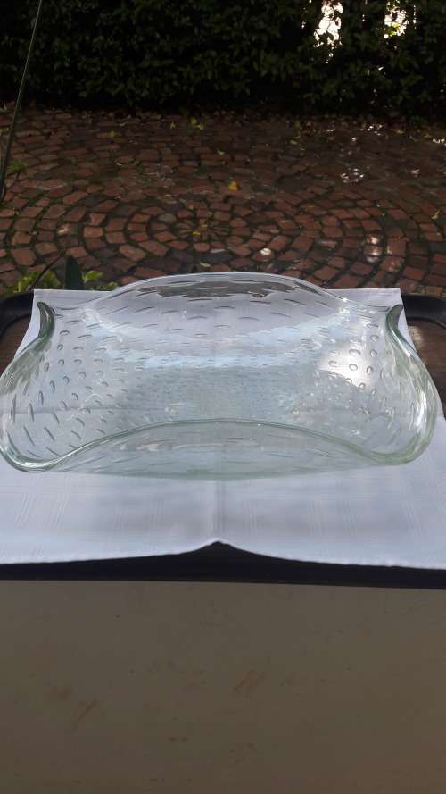 Rare Large hand blown Murano bowl MidCentury Modern attributed to Barovier
