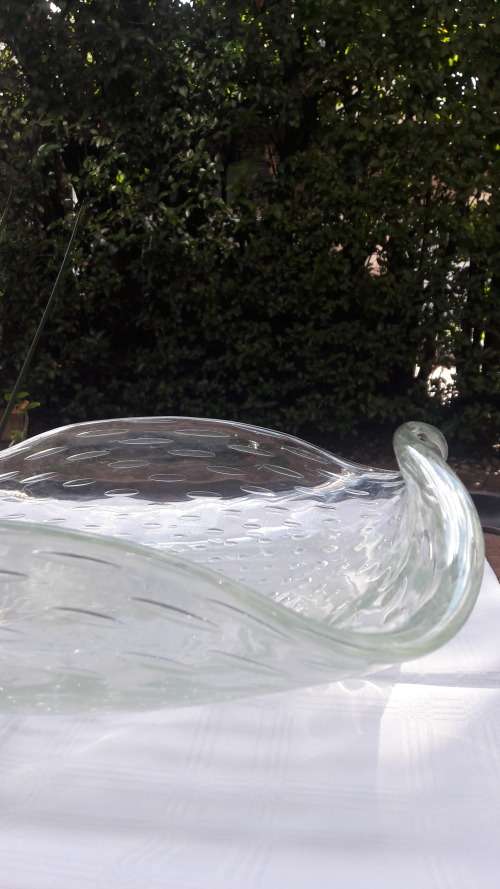 Rare Large hand blown Murano bowl MidCentury Modern attributed to Barovier