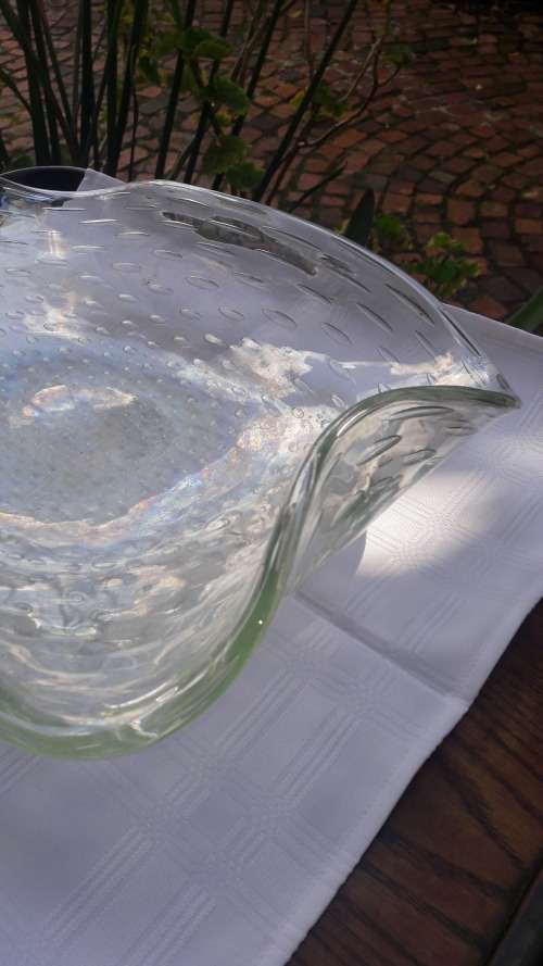 Rare Large hand blown Murano bowl MidCentury Modern attributed to Barovier