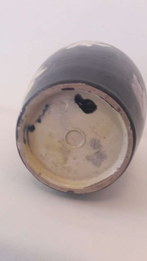 Collectible Japanese Awaji Art Deco vase 1930's with floral motif