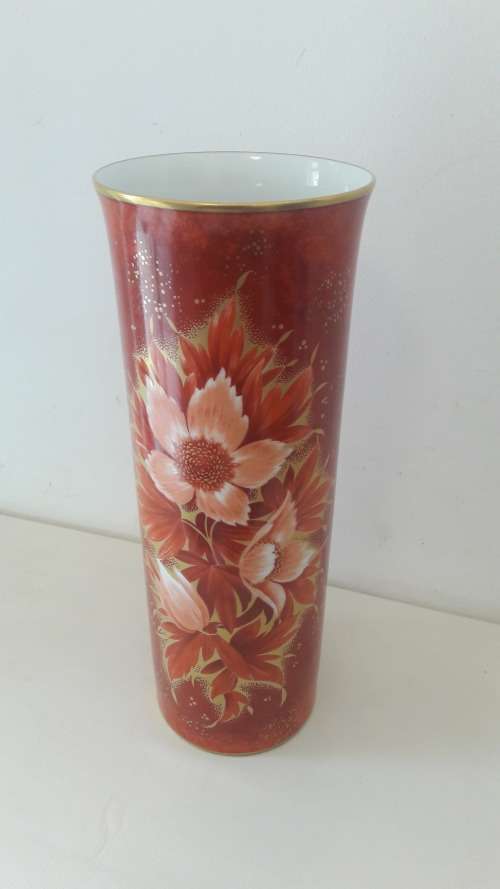 Large Midcentury Modern AK Kaiser Germany porcelain vase circa 1970s