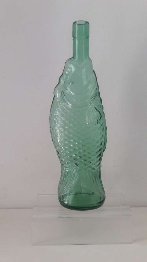 Large Vintage Italian Empoli glass fish shaped decanter /bottle 1960`s
