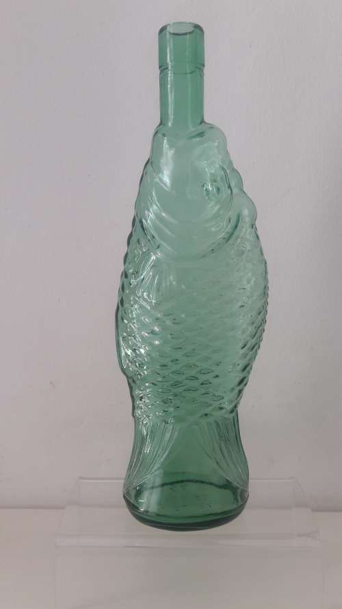 Large Vintage Italian Empoli glass fish shaped decanter /bottle 1960`s