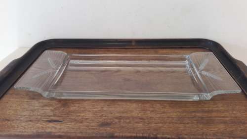 Lalique  France Art Deco  crystal tray or platter in the wheat pattern circa 1930's/40's