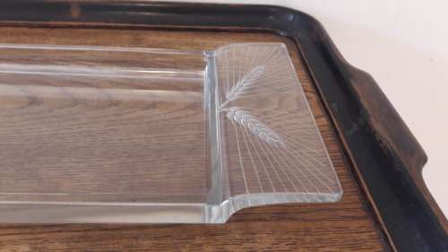 Lalique  France Art Deco  crystal tray or platter in the wheat pattern circa 1930's/40's