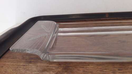 Lalique  France Art Deco  crystal tray or platter in the wheat pattern circa 1930's/40's