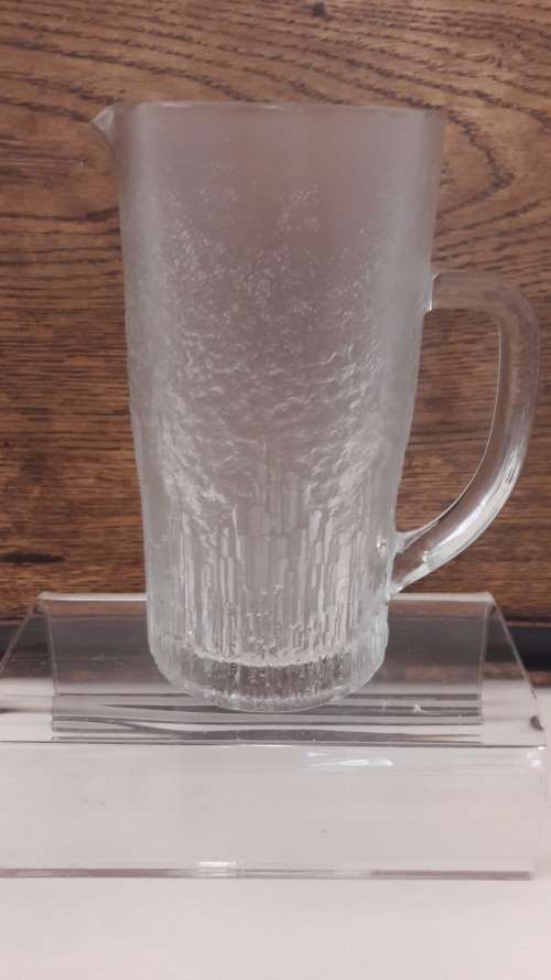 Scandinavian Finnish frosted glass jug circa 1970s/80`s