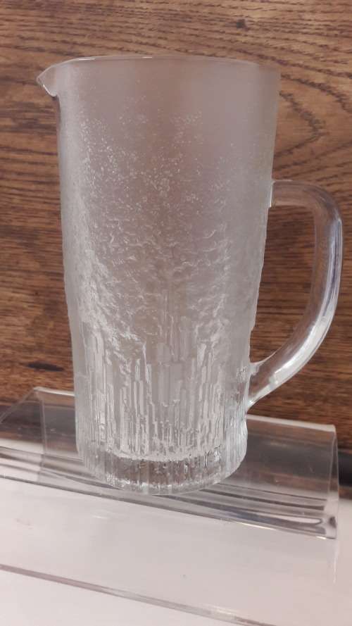 Scandinavian Finnish frosted glass jug circa 1970s/80`s