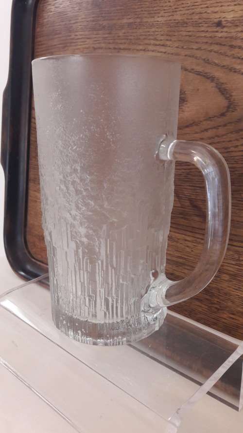 Scandinavian Finnish frosted glass jug circa 1970s/80`s