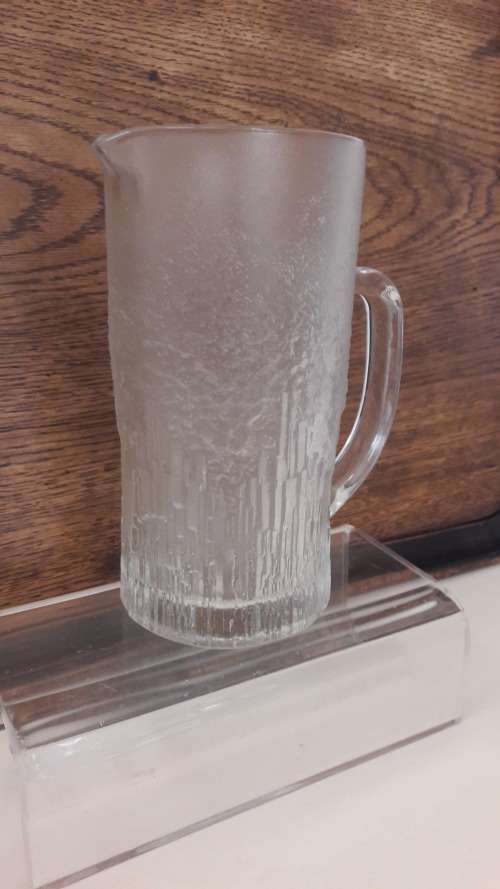 Scandinavian Finnish frosted glass jug circa 1970s/80`s