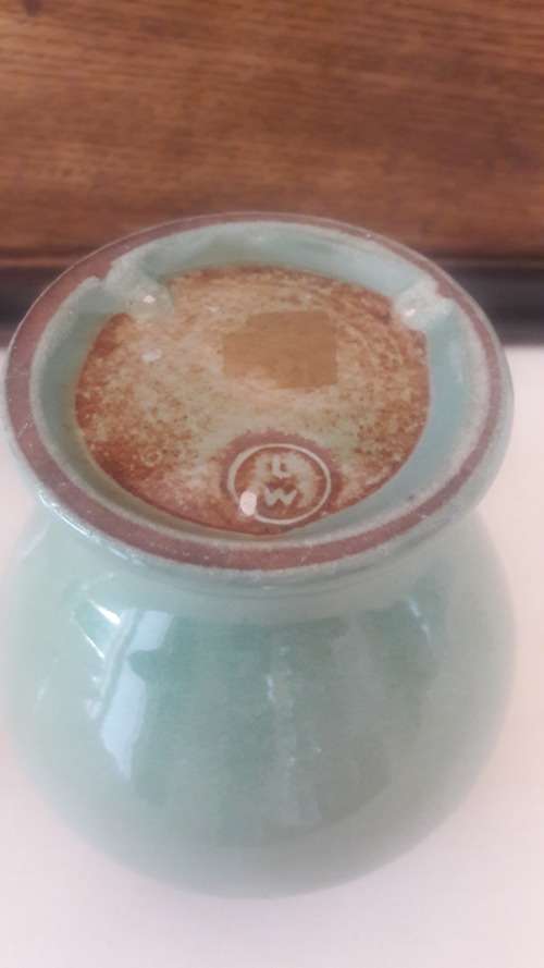 Linn Ware ceramic vase in celadon glaze circa 1950's