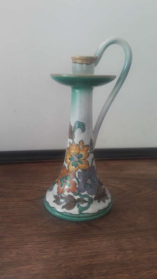 Gouda PZH large candlestick in Gloria Royal pattern 1950.