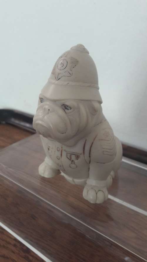 Collectible John Biccard sculpture " Bobby " Bulldog Policeman circa 1970's/80's