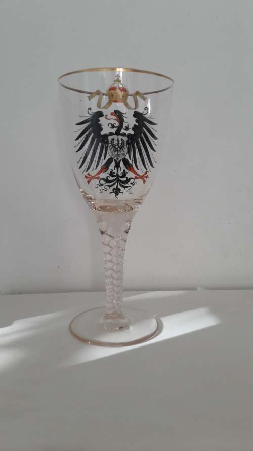 Antique German presentation goblet with Imperial Eagle crest circa 1910
