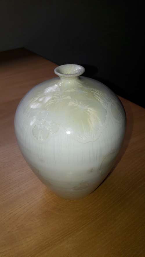 Barbara Erni contemporary  porcelain studio vase with crystalline glaze