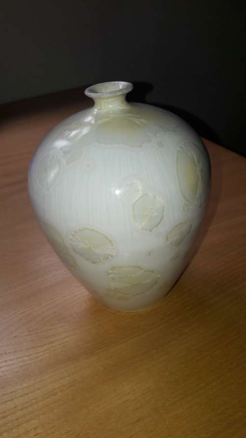 Barbara Erni contemporary  porcelain studio vase with crystalline glaze