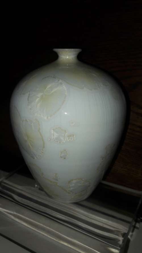 Barbara Erni contemporary  porcelain studio vase with crystalline glaze