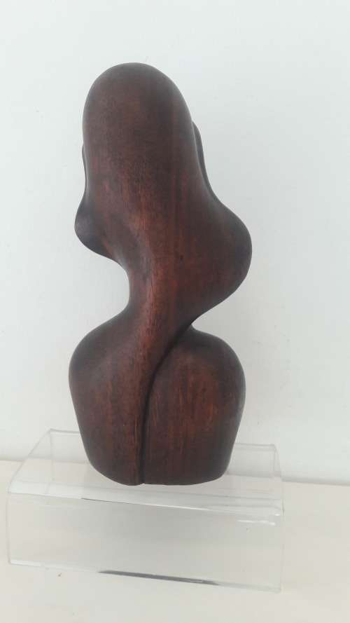 Art Deco hand carved wooden bust circa 1930`s