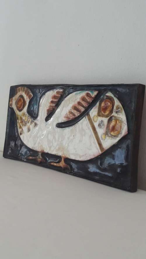 Collectible Midcentury modern ceramic tile by Federico Fabbrini  Italy 1950's