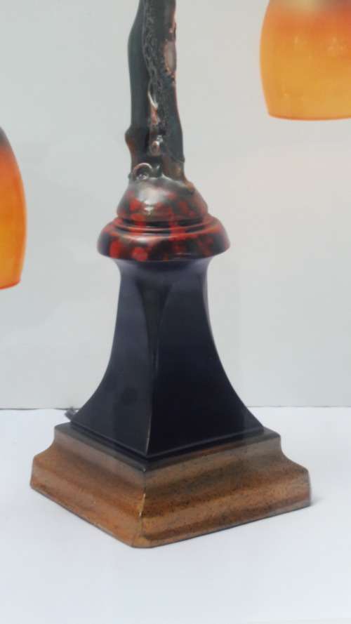 Large Art Deco style figural lamp with sensual female figure