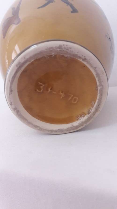 Large Drosdty ceramic vase with San Bushman motif circa 1950`s/60`s