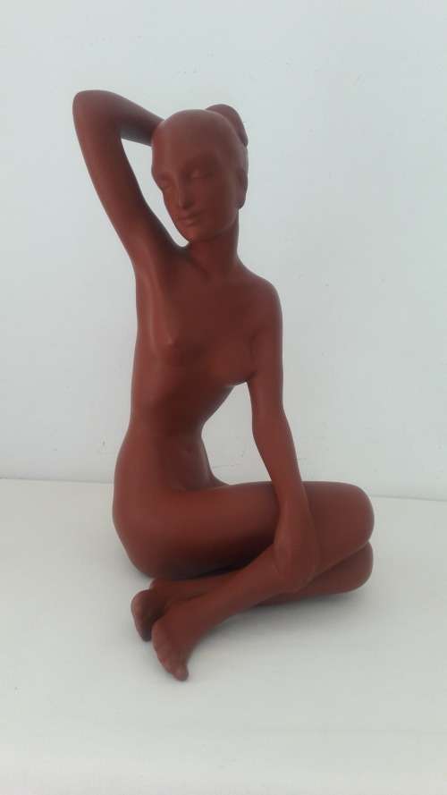 Large Austrian ceramic female nude Gmundner Keramik circa 1940`s/50`s 32cm high