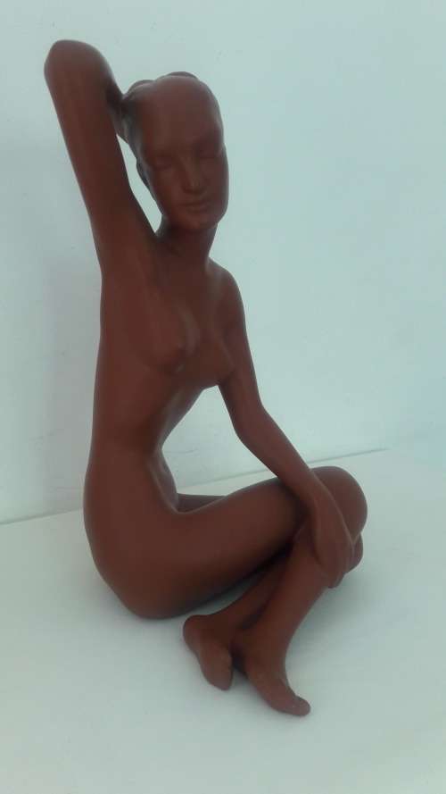 Large Austrian ceramic female nude Gmundner Keramik circa 1940`s/50`s 32cm high