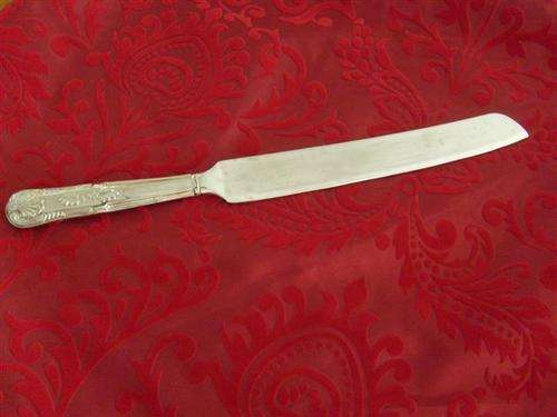 SILVER PLATED CAKE KNIFE WITH KING DESIGN