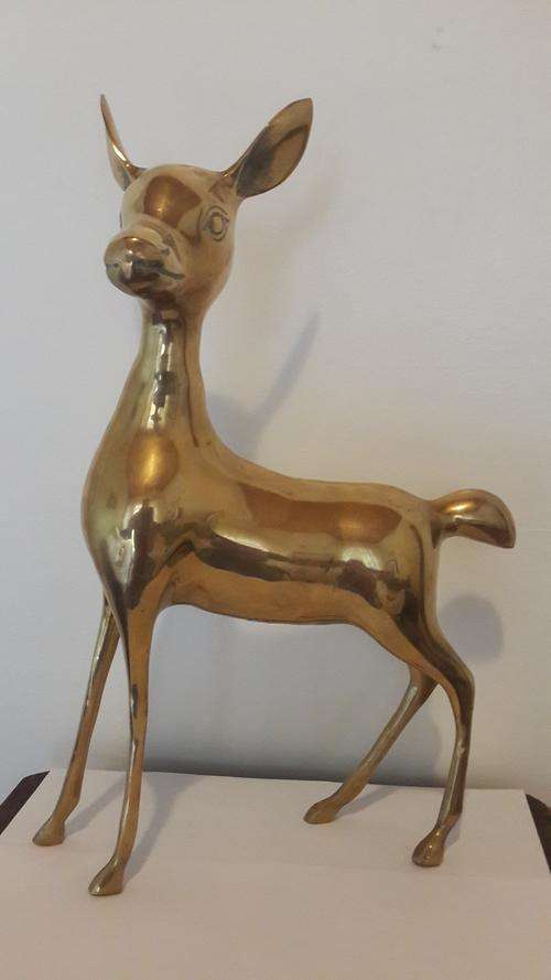Huge Stunning Brass Deer WOW!!
