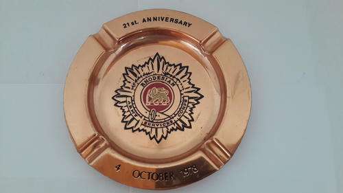 Rhodesian Army Service Corps Copper Ashtray 1978