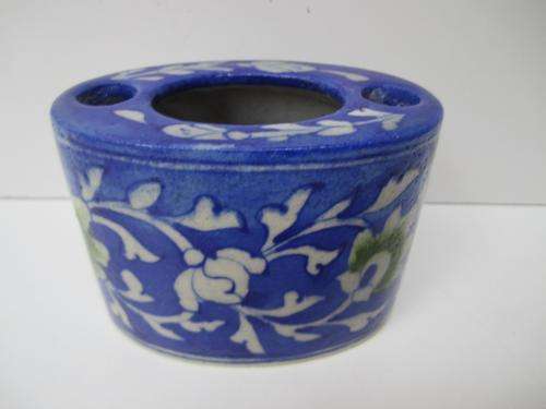 Lovely Blue and White Flowered Ceramic Toothbrush Holder!