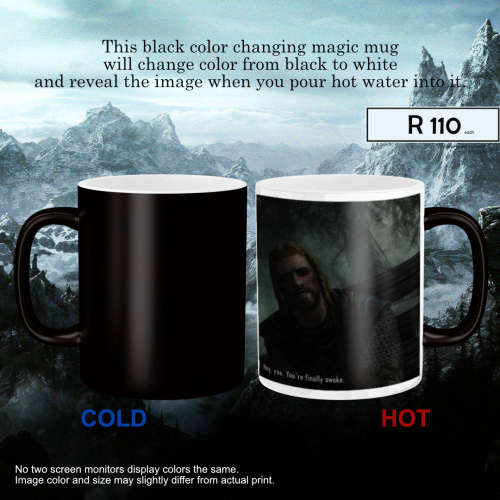 Skyrim Magic Mug. ` Hey, You. You`re finally awake.`