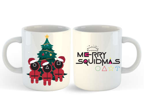 Merry Squidmas Black Magic Mug - Squid Games - Christmas Mug