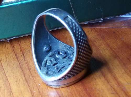 COOL MEN`S SILVER 925 ENGRAVED RING SIZE 12
